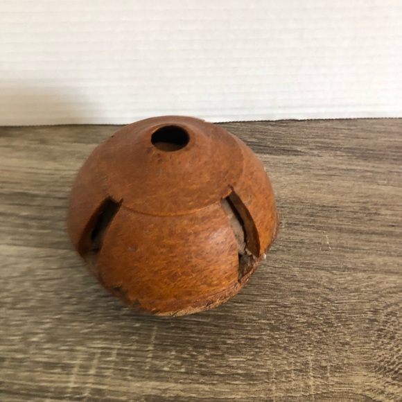 Vtg Hand Carved Wood Bell Rattle - Picture 5 of 12